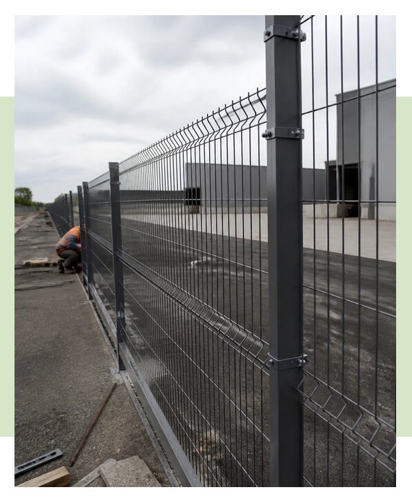 Монтаж 3Д забора для склада и территории в Рубцовске под ключ